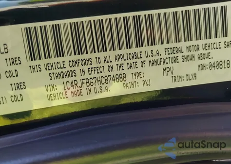 2017 Jeep Grand Cherokee Limited 4X4 from USA, damaged, VIN 1C4RJFBG7HC874888